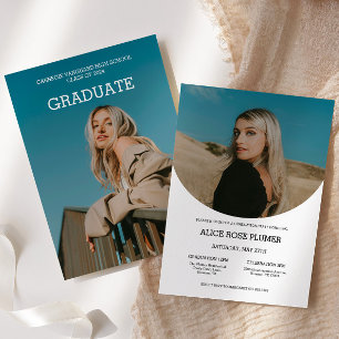 Graduation Party 2 Photo Modern Grad 2024 Invitation
