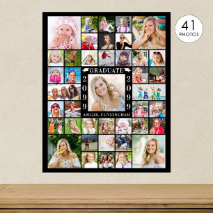 Graduation Party 41 Photo Collage Personalised Poster