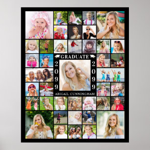 Graduation Party 41 Photo Collage Personalised Poster