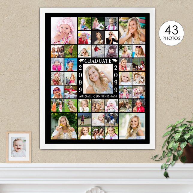 Graduation Party 43 Photo Collage Personalised Poster (Creator Uploaded)