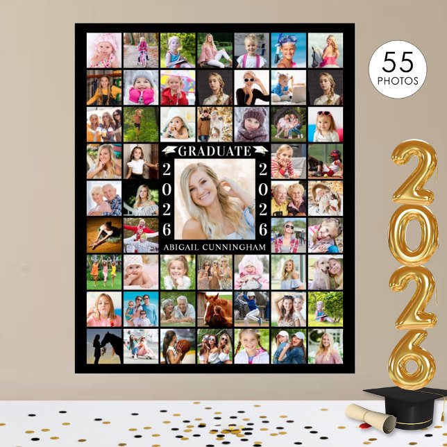 Graduation Party 55 Photo Collage Personalised Poster (Creator Uploaded)