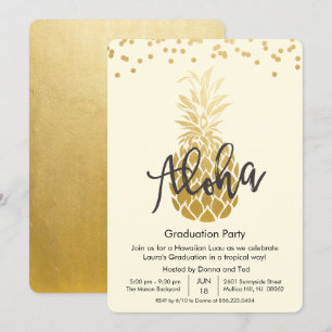 Graduation Party Aloha Luau Party Invitation
