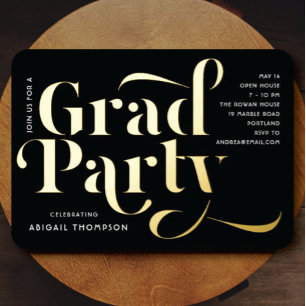 Graduation Party Announcement Real Foil Headline