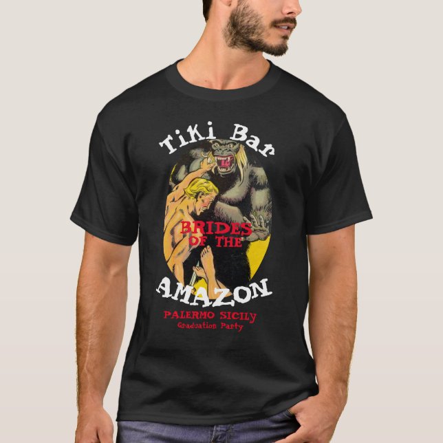 Graduation Party Barbecue Tiki Bar Amazon T-Shirt (Front)