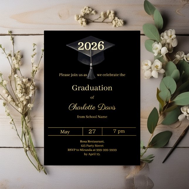Graduation party black gold class of 2026 luxury (Creator Uploaded)