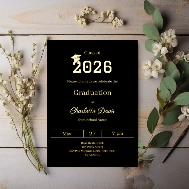 Graduation party black gold class of 2026 luxury (Creator Uploaded)