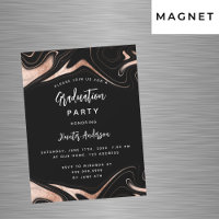 Graduation party black rose gold modern luxury