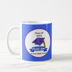 Graduation Party Blue and White School Colours Coffee Mug