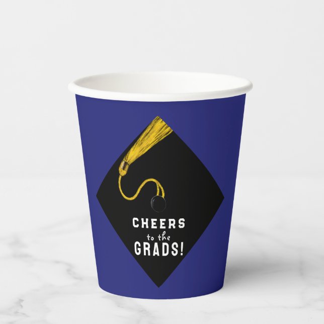 Graduation Party Blue Paper Cups (Front)