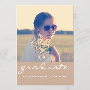 Graduation Party   Chic Beige Photo Invitation