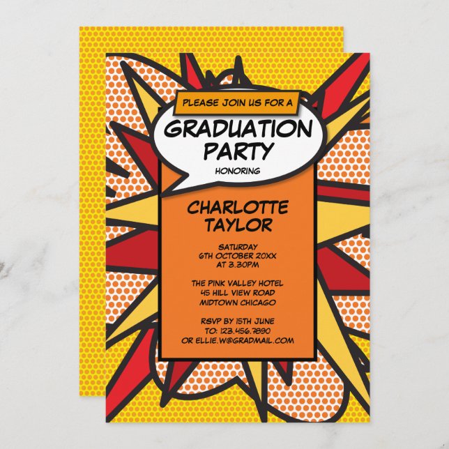 Graduation Party Class of 2022 Modern Fun Stylish Invitation (Front/Back)