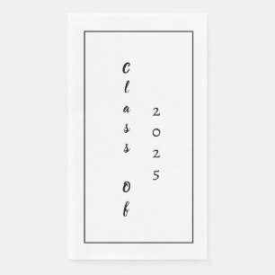 Graduation Party Class Of 2025 Black White Simple Napkin