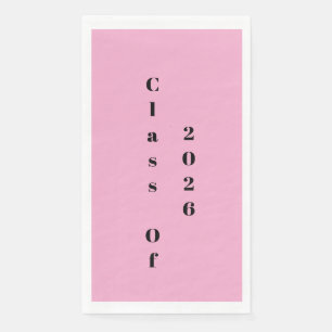 Graduation Party Class Of 2026  Pink Black Napkin