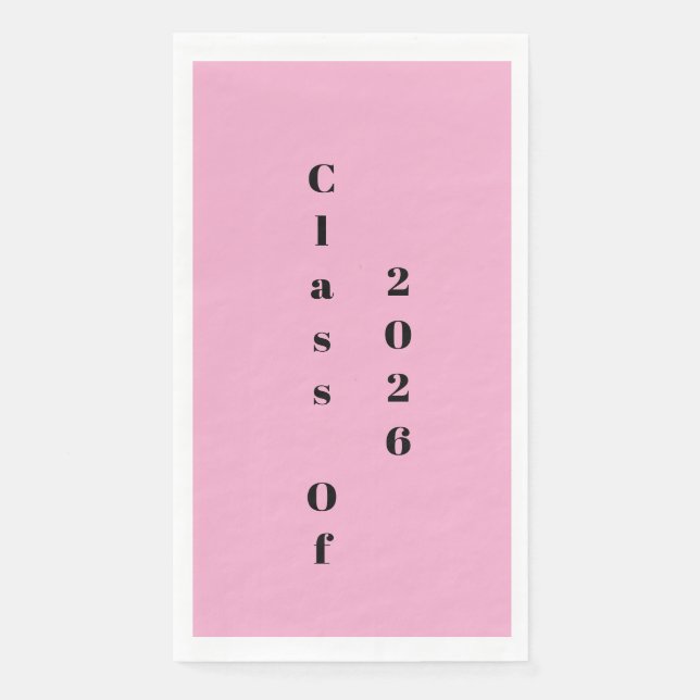 Graduation Party Class Of 2026  Pink Black Napkin (Front)