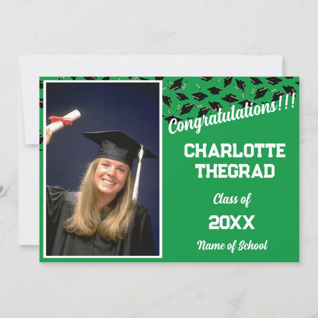 Graduation Party Congratulations Personalise Photo Invitation (Front)
