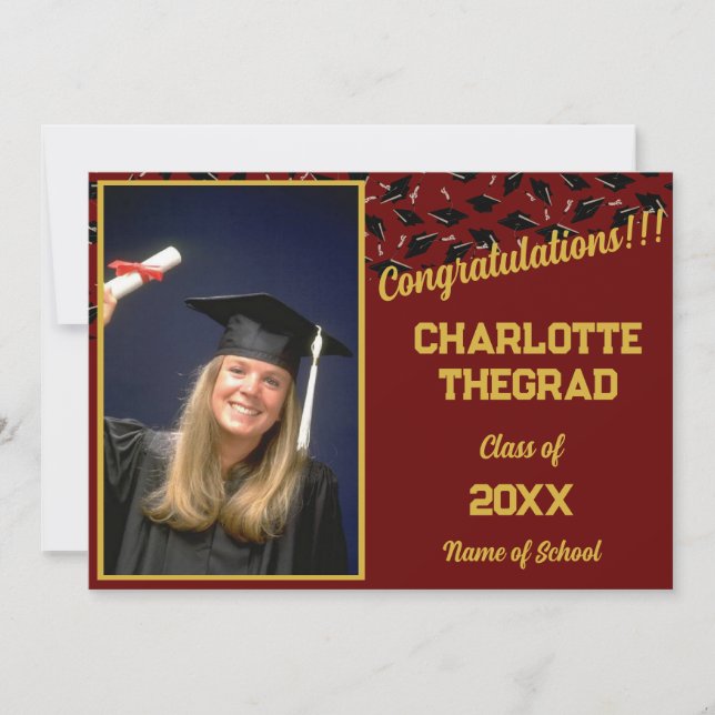 Graduation Party Congratulations Personalise Photo Invitation (Front)