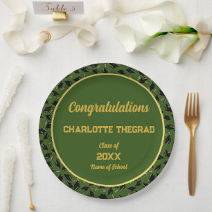 Graduation Party Congratulations Personalise Photo Paper Plate