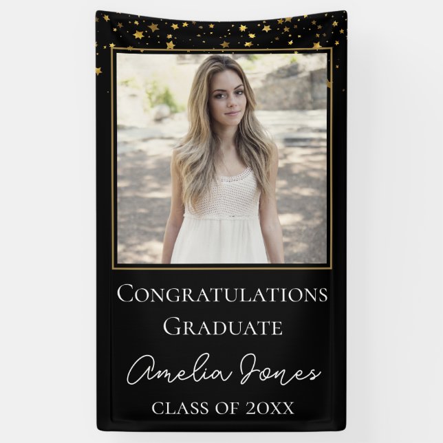 Graduation Party Custom Photo celebration Banner (Vertical)