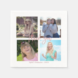 Graduation Party Custom Photo Collage Napkin