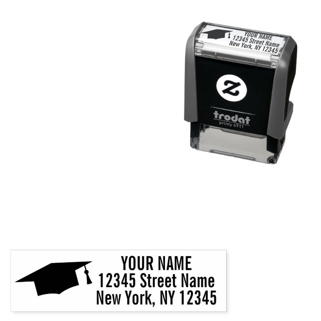 Graduation party custom return address self-inking stamp (In Situ)