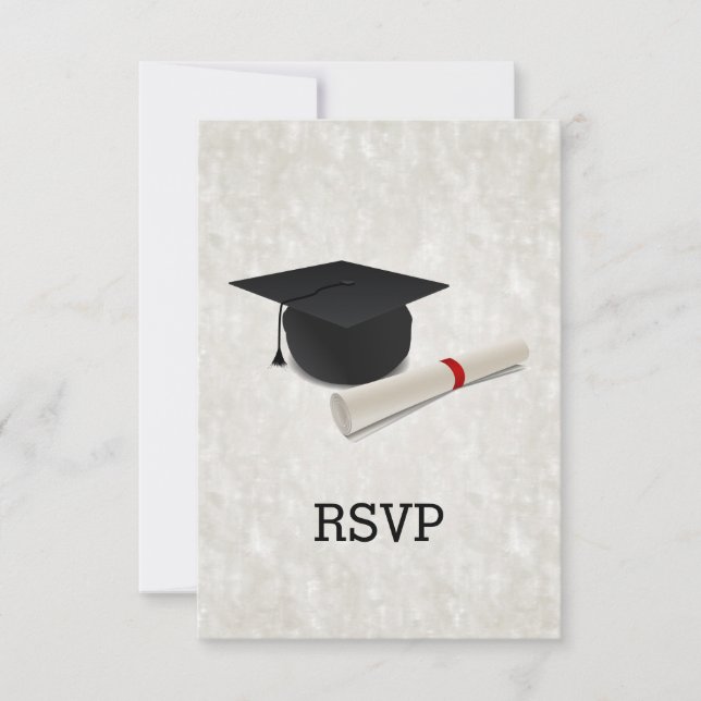 Graduation Party Diploma Customisable RSVP Reply (Front)