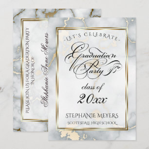 Graduation Party Faux Italian Gold Marble Invitation