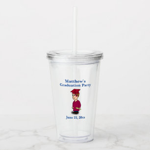 Graduation Party Favour Guy Boy Graduate Acrylic Tumbler