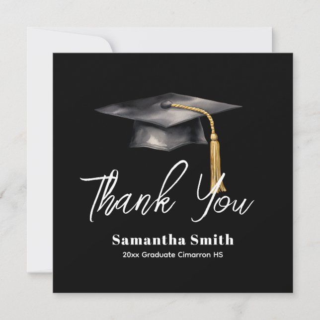 Graduation Party Flat Thank You Card (Front)