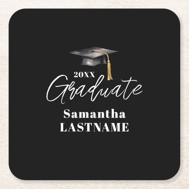 Graduation Party Fun Keepsake Paper Coaster (Front)
