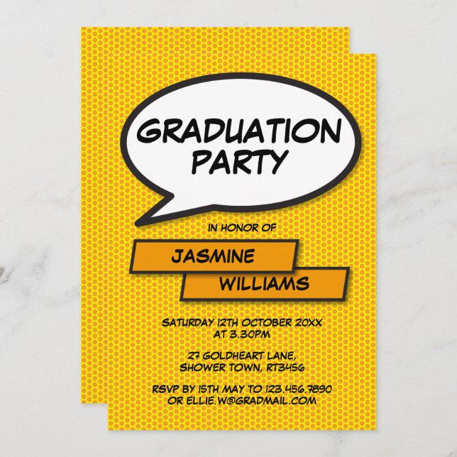 Graduation Party Fun Modern Class of 2022 Invitation (Front/Back)