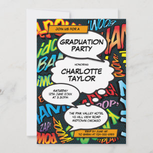 Graduation Party Fun Modern Colourful Class of 202 Invitation