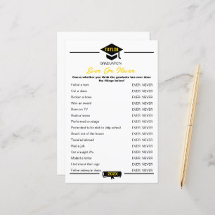 Graduation Party Game - Ever Or Never