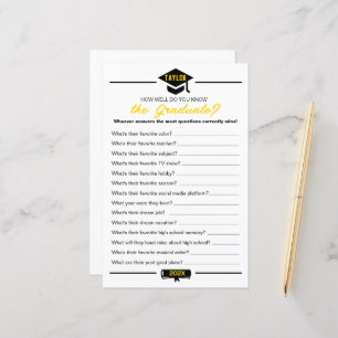 Graduation Party Game - How Well Do You Know