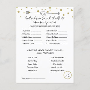 Graduation Party Game, Know the Graduate Game,  Postcard