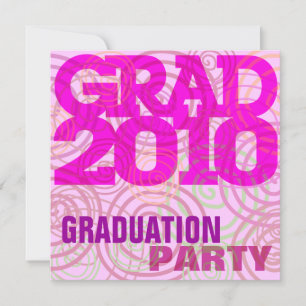 Graduation Party Girly Pink Invitation