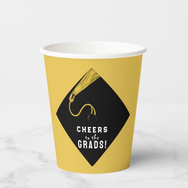 Graduation Party Gold Congrats Paper Cups (Front)