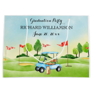 Graduation Party Golf Theme Large Gift Bag