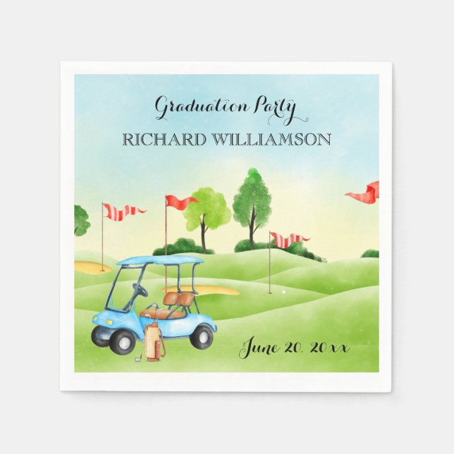 Graduation Party Golf Theme Napkin (Front)