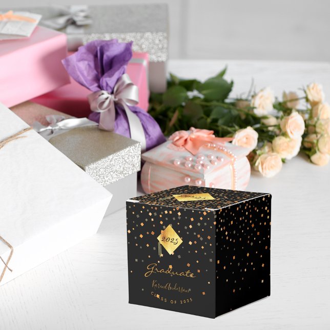 Graduation party graduate black gold 2025 favour box (Creator Uploaded)
