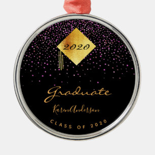 Graduation party graduate black purple 2025 metal tree decoration