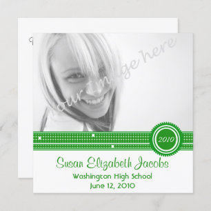Graduation Party - Green & White Invite