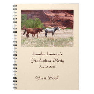 Graduation Party Guest Book, Horses in Canyon Notebook