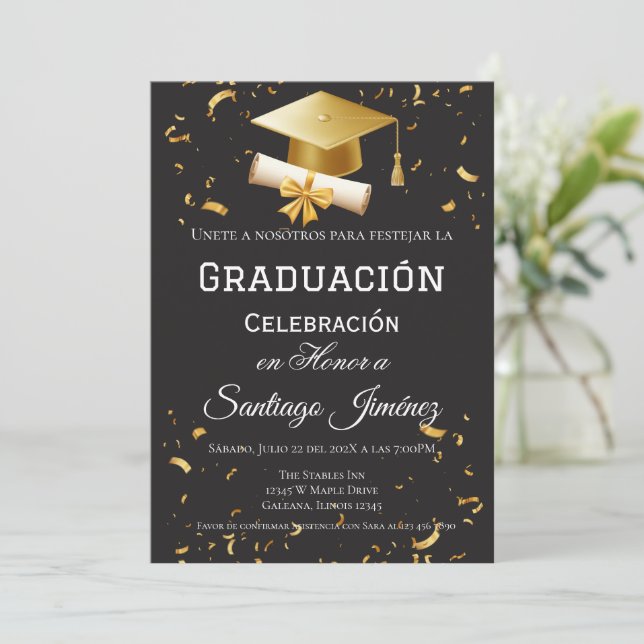 Graduation Party  Invitation (Standing Front)