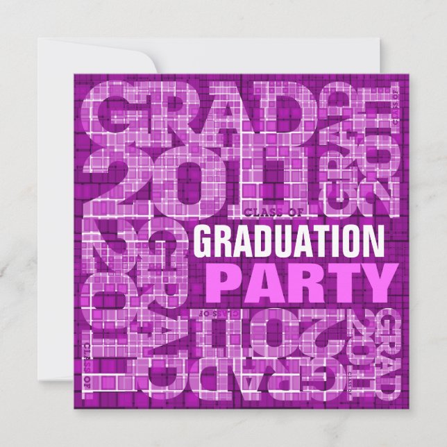 Graduation Party Invitation 2011 Mosaic Violet (Front)