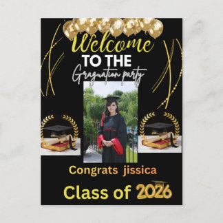 Graduation Party Invitation 2026 | Luxury Black Go