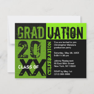 Graduation Party Invitation Black Green