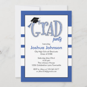 Graduation Party Invitation Blue