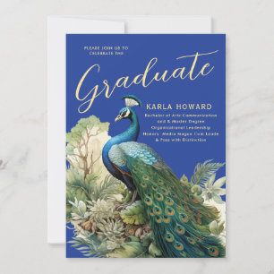 Graduation Party Invitation Elegant Peacock