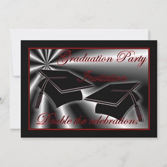 Graduation party Invitation for twins (Front)