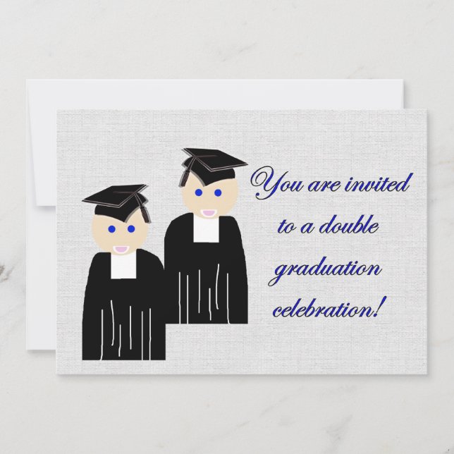 Graduation party Invitation for twins (Front)